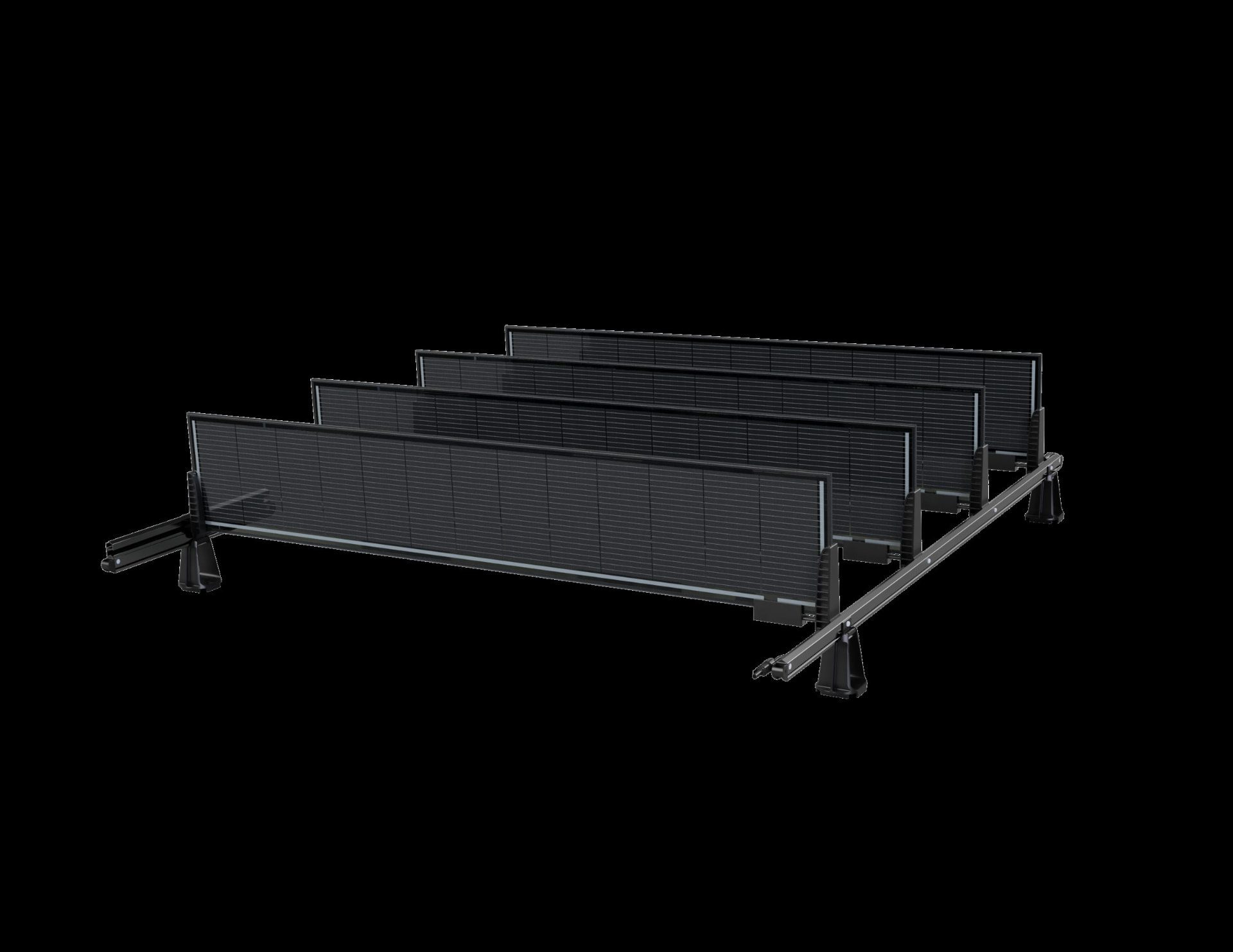 Render of a pre-assembled Over Easy Solar xM-3 unit