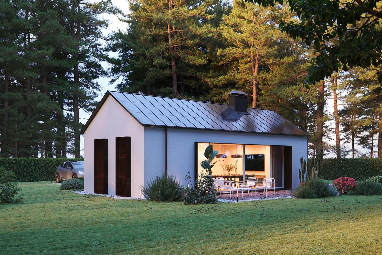 Roofit.Solar integrated solar metal roof on a home